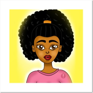 Brown skin girl digital art Posters and Art